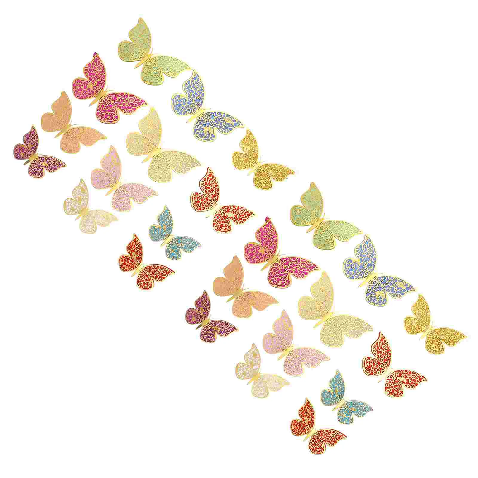 

24 Pcs Simulation Hollow Butterfly Wedding Stickers 3d Butterflies Decor Mural 3d Wall Sticker Paper 3d Butterflies Home decor
