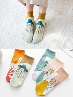 new contrast color graffiti ladies socks college all match fashion socks