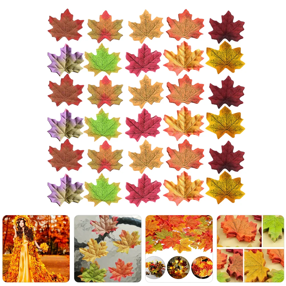 

100 Pcs Wedding Wedding Decorationsations Party Favors Silk Cloth Leaves Fall Tree Skirt Artificial Maple Fake Wedding