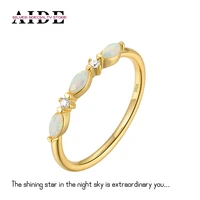 aide 925 sterling silver engagement ring luxury marquise spacer opal with diamonds rings for women wedding jewelry gift anillos