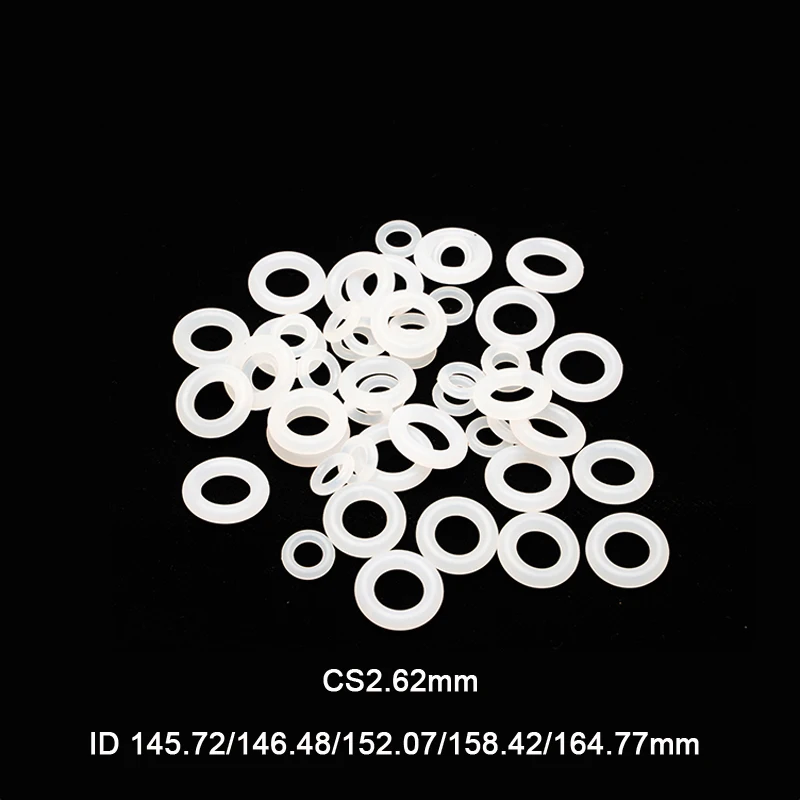 

US Standard White VMQ Silicone O Ring Gasket Rubber Washer CS2.62mm ID 145.72mm~164.77mm Food Grade Silicon O Ring Gasket Rubber