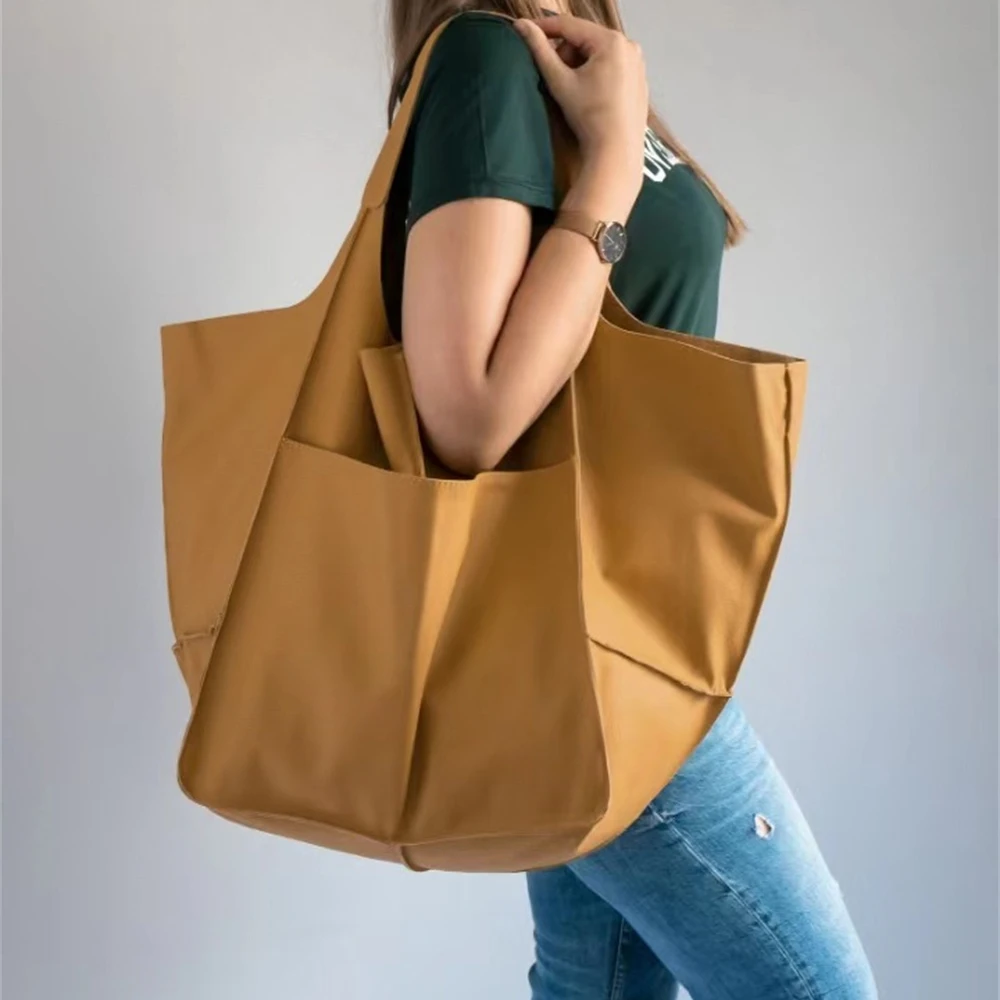 

Casual Retro Soft Large Capacity Tote Women Shoulder Bag Handbags Pu Leather Large Shopper Bag Luxury Tote Bag