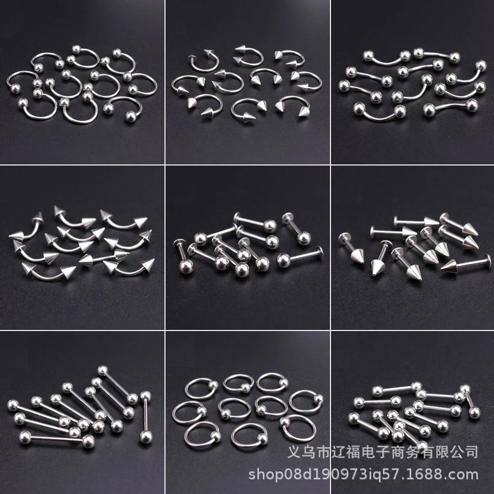 

10pcs/lot Punk Style Metal Curve Nail Charms Piercing Design Ring Jewelry Hand Drill Punk Style Nails Art Decoration