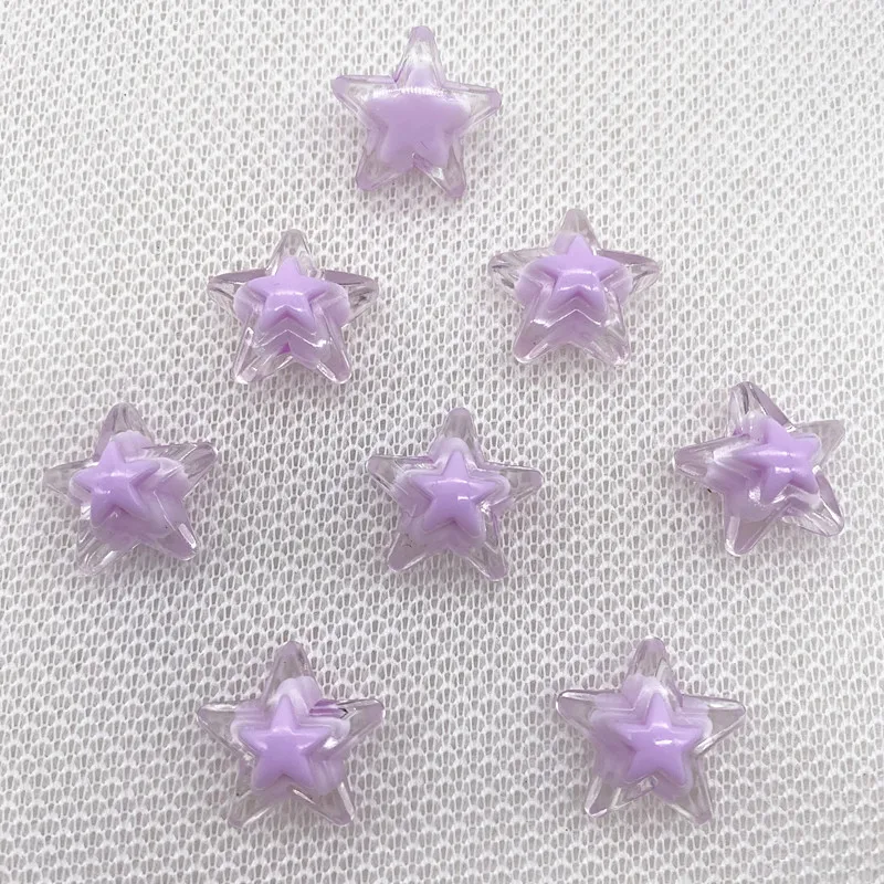 Новые акриловые бусины 20 штук 16 мм 6 цветов большие пятиконечные Звездные