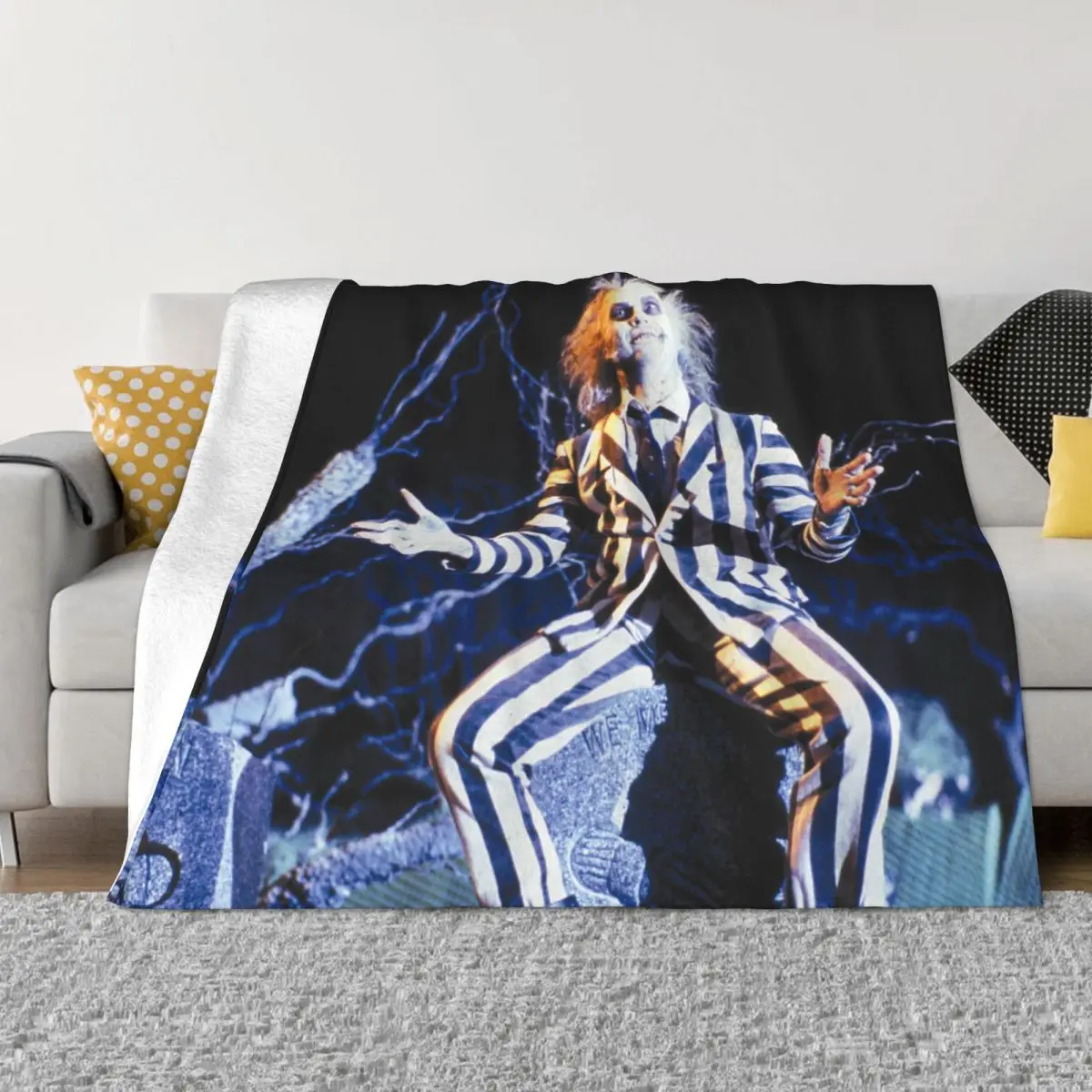

Beetlejuice Horror Movie Blanket Coral Fleece Spring Autumn Cartoon Warm Throw Blankets for Bedding Office Plush Thin Quilt
