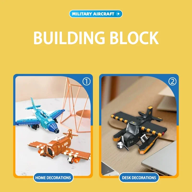 Конструктор Военная серия пропеллер истребитель модель кирпичи WW2 солдаты