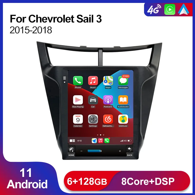 

Автомобильный радиоприемник Tesla с экраном 9,7 дюйма, Android 11, DSP, RDS, для Chevrolet Sail 3 2015-2018, мультимедийный видеоплеер, навигация GPS, Wi-Fi, 4G, Lte