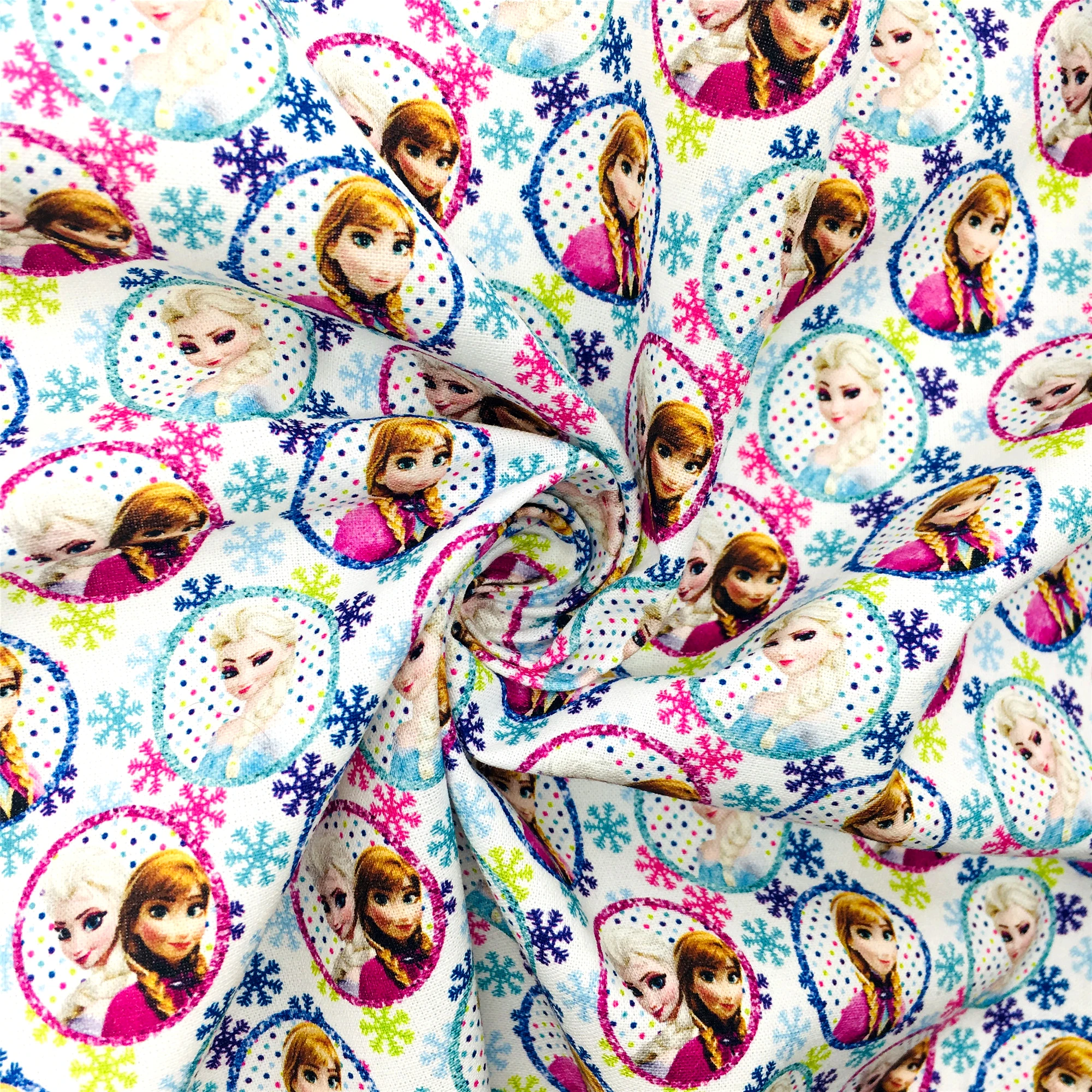 Disney Princess Frozen Elsa Anna 50*145cm Polyester Cotton Fabric Sewing Quilting Fabric Needlework Material DIY Handmade images - 6
