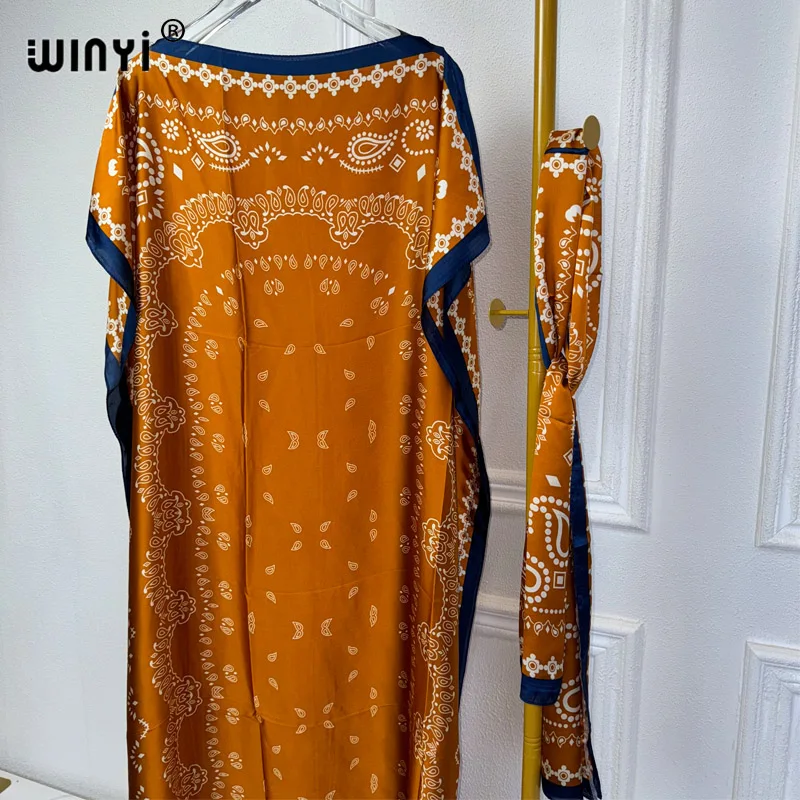 WINYI 2024 Новые африканские женщины Дашики Бохо печать мусульманская женщина Дубай