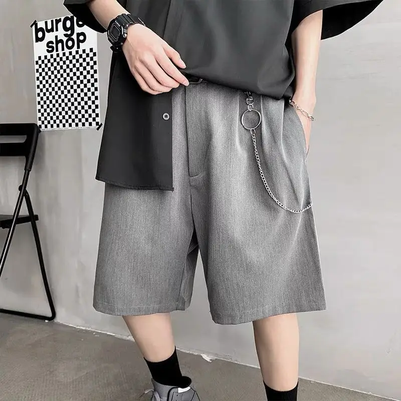 

Шорты мужские костюмные в стиле Харадзюку, модные повседневные короткие брюки в стиле хип-хоп, уличная одежда в Корейском стиле, большие раз...