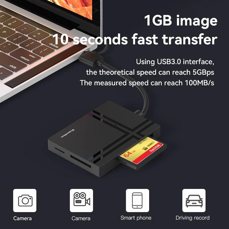 5 в 1 кардридер для CF/SD/TF/MS/ M2 карт