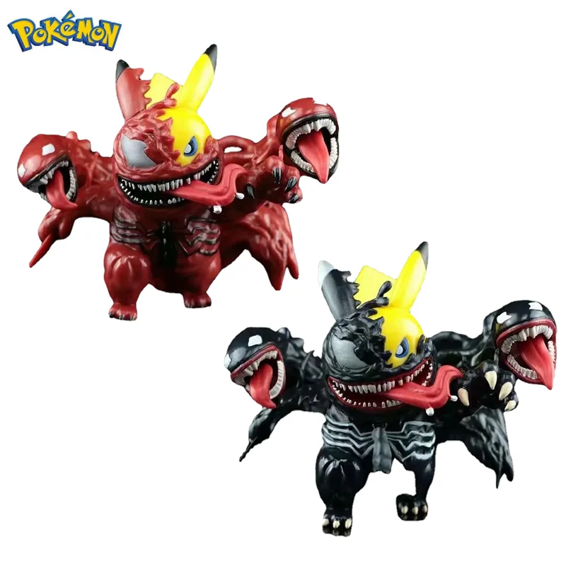 S Pikachu Cos Venom Carnage Pvc Action Figure 100mm Pokemon Go Anime Game Figurine Diorama Toys