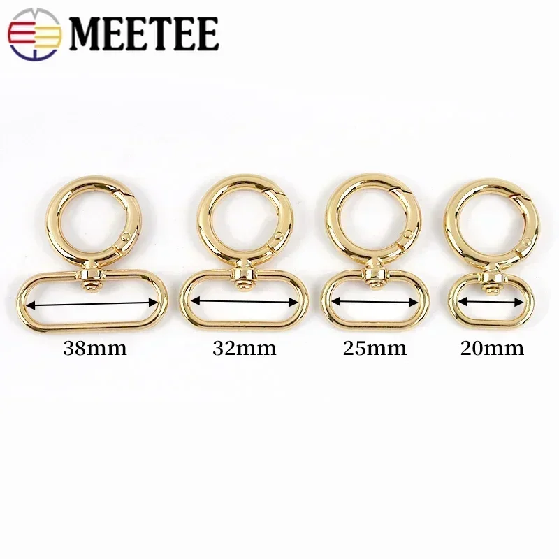 5-20Pcs Metal O Ring Buckles for Bag Strap 20-38mm Swivel Spring Clasp Dog Collar Keychain Snap Hooks DIY Hardware Accessories