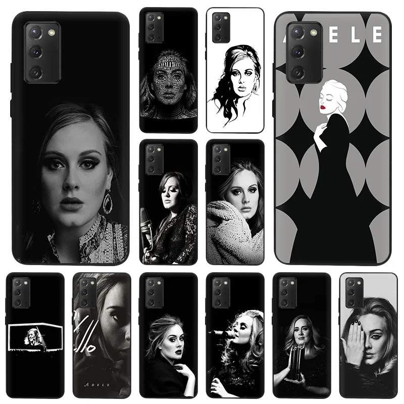 Матовый чехол для телефона Samsung S21 Plus S20 FE S10 Lite S9 Adele Черный Мягкий противоударный