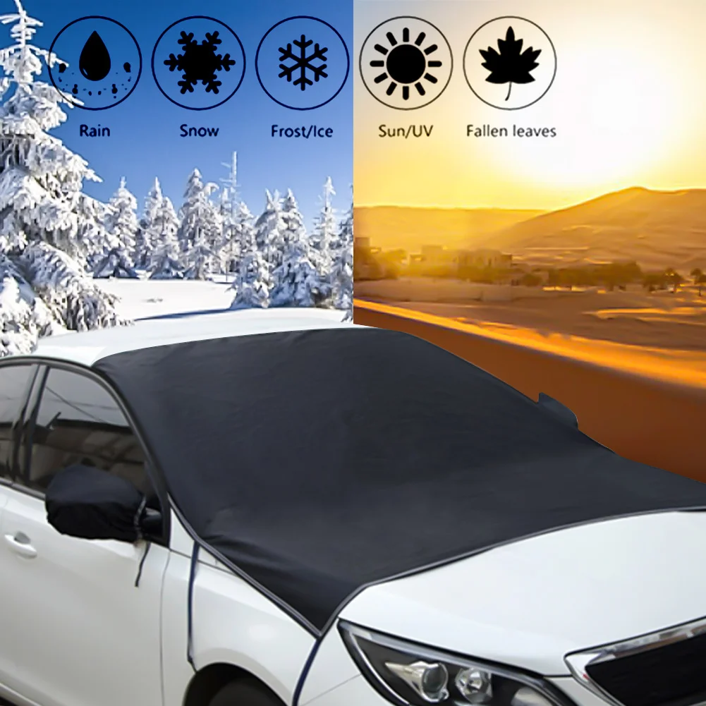 

Drop Shipping Car Windshield Waterproof Frost Snow Cover, Windproof Summer Windshield Sun Shade Fits Most Cars, SUVs