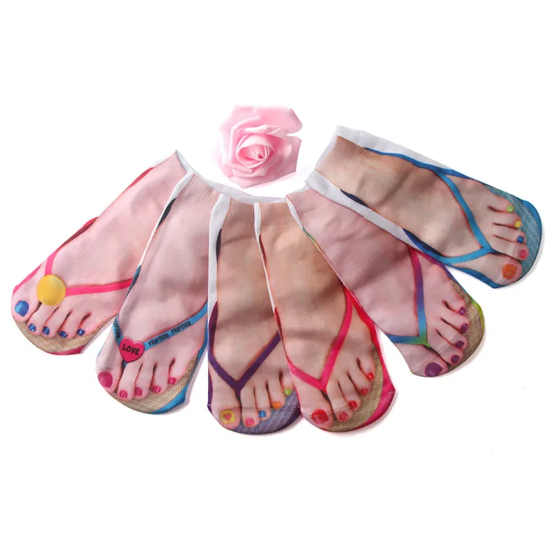 

5 Colors Boat Socks 3D Print Flip-Flop Socks