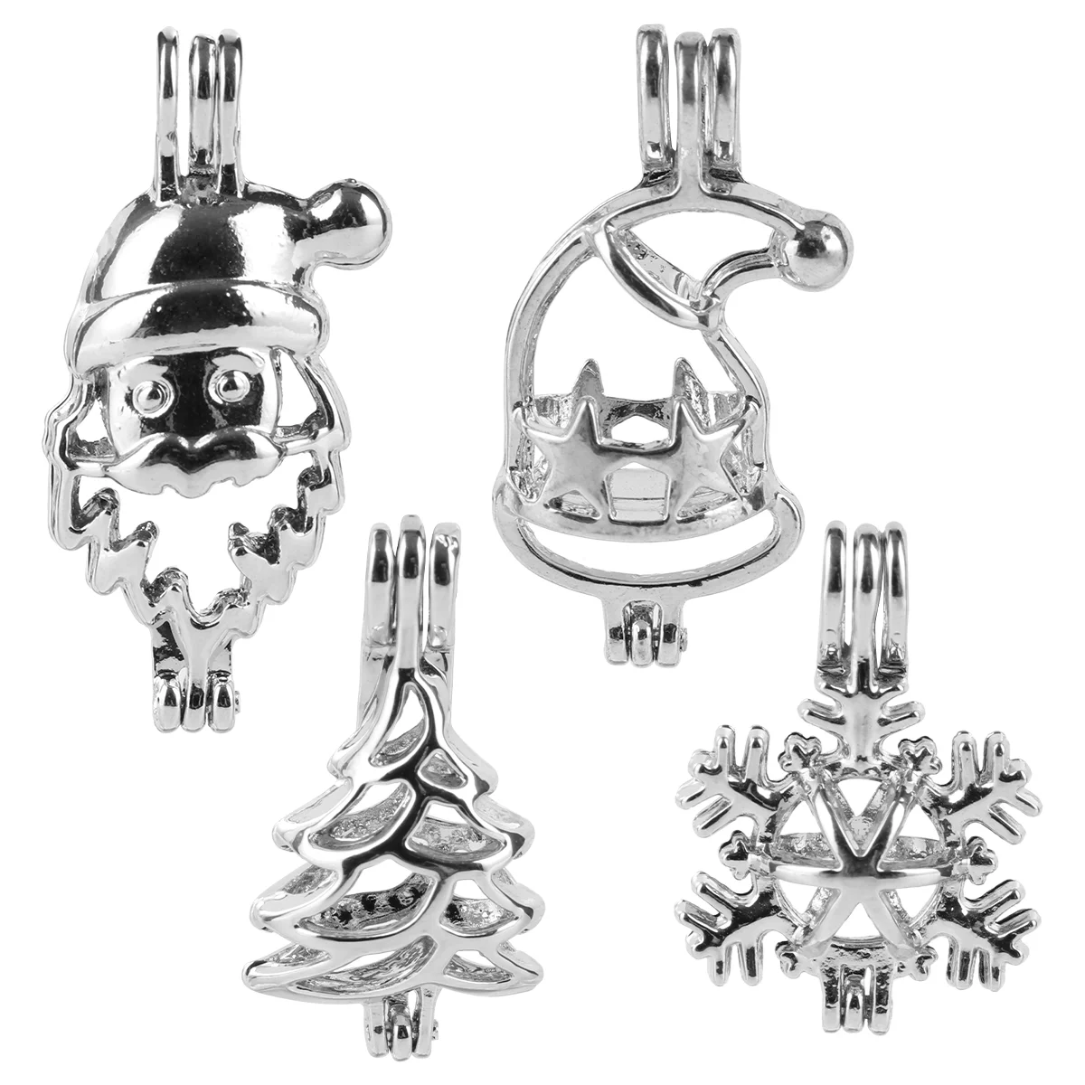 

Christmas Charm Charms Cage Pearl Locketbeads Diy Tree Pendant Cages Opening Jewelry Diffuser Hollow Aromatherapy Craft