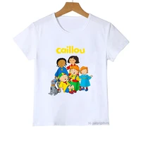 t shirt for boysgirls funny caillou and dog cartoon print childrens clothing tshirts fashion toddler t shirt short sleeve tops