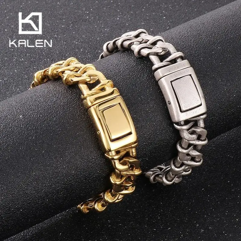 

New Special Stainless Steel Binding Chain Bracelet for Men Polished Hip Hop Male Charm Jewelry Gift Wholesale Thaick Bracelets