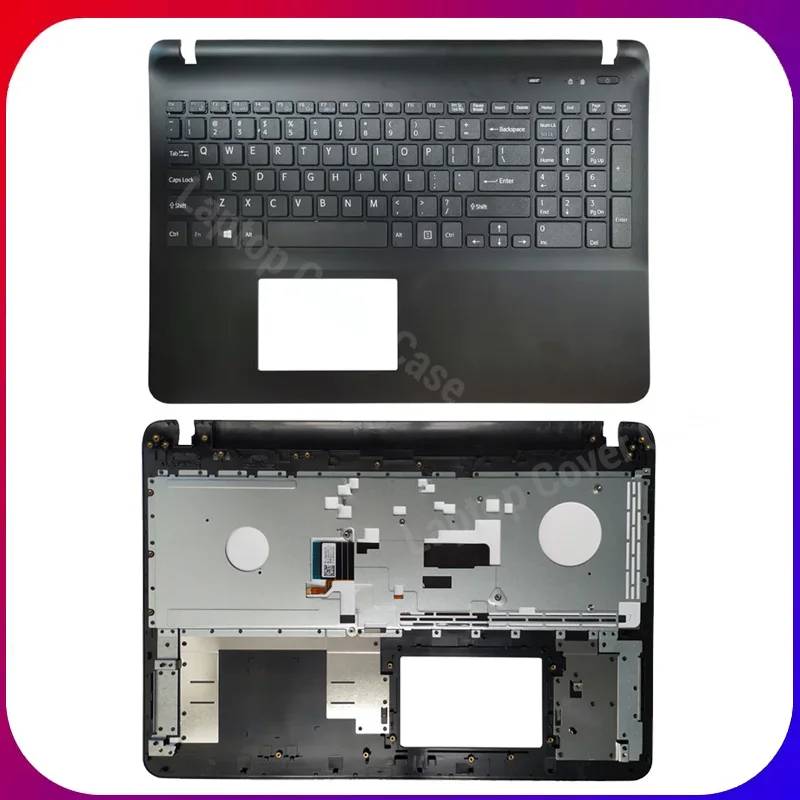 Фото Клавиатура для ноутбуков VAIO FIT15 SVF15 SVF152 SVF153 SVF15E SVF154 SVF152C29V (американская/испанская/бразильская раскладка), верхняя часть корпуса (пальмрест) №1