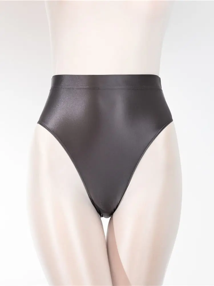 Глянцевые блестящие Трусики с высокой талией, женские сексуальные трусики, нижнее белье, женское белье, брифы, трусики, стринги