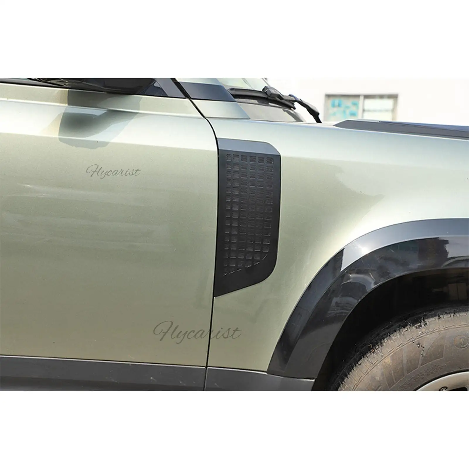 Для Land Rover Defender 2020-2023 черная боковая сетка воздухозаборника из сплава накладка на