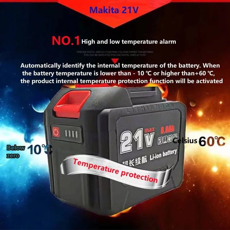 

Makita 21V 8000MAH is applicable to electric tools, batteries, hand electric drill, angle grinder, logging machine