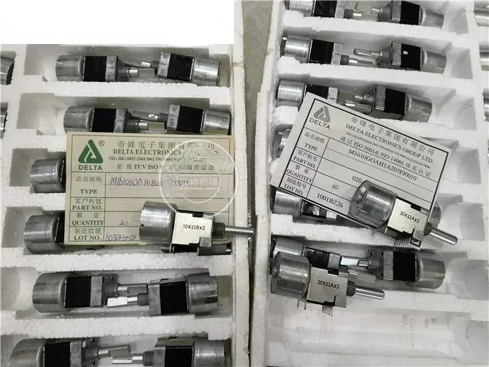 Потенциометр двойного двигателя DELTA M1610G 20KAX2 10KBX2 100KBX2 ручка 25MMF-1