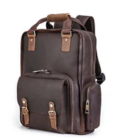 New Design Leather Backpack for camera genuine leather bagpack with removable camera bag outdoor backpack travel bag men