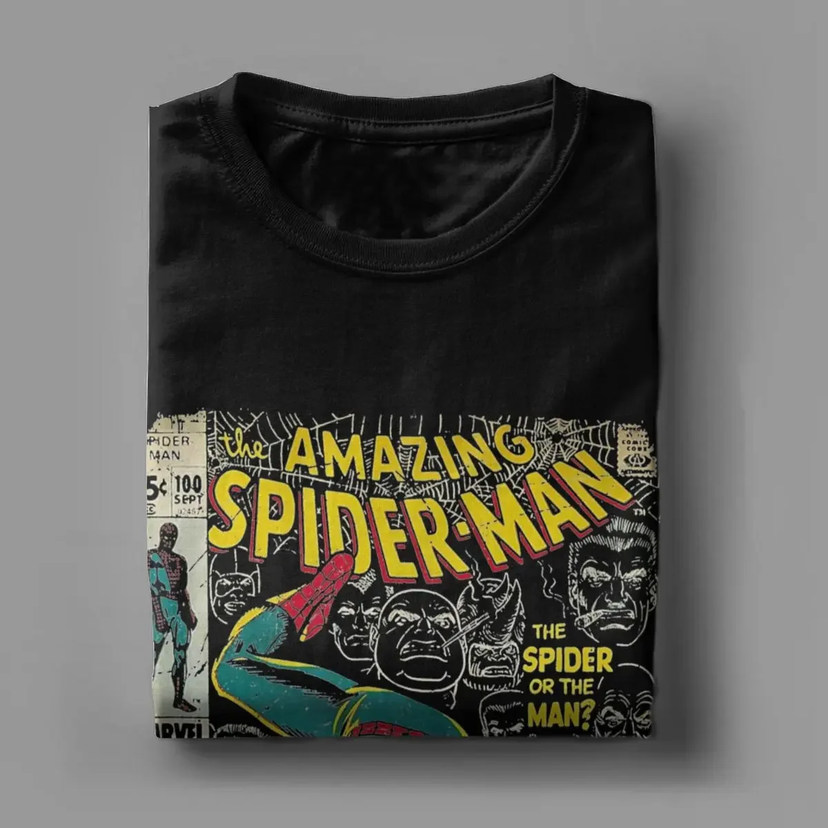 Футболка мужская с рисунком Человека-паука хлопковая рубашка круглым вырезом