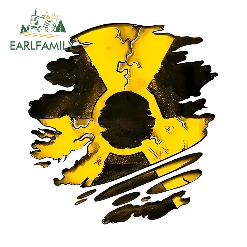 

EARLFAMILY 13 см x 12,3 см для ядерного загрязнения, 3D наклейки на автомобиль, простые граффити, искусственное стекло, Декор