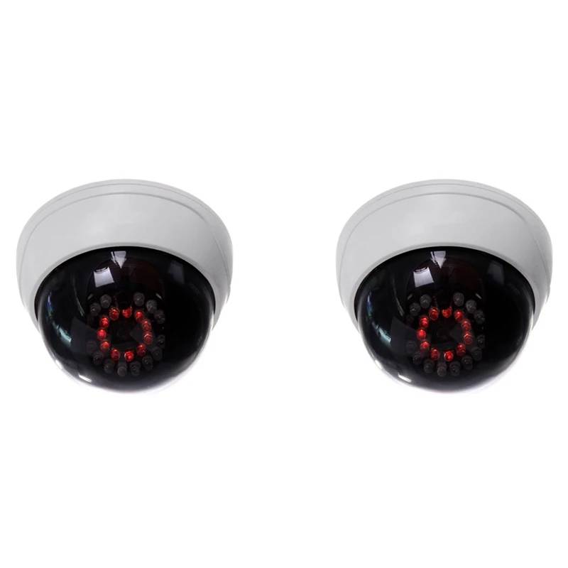 

MOOL 2X Indoor CCTV Fake Dummy Dome Security Camera With IR Leds White