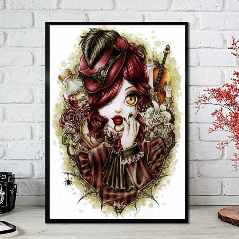 Алмазная 5D картина сделай сам шикарный художник девушка-вампир ведьма мозаика