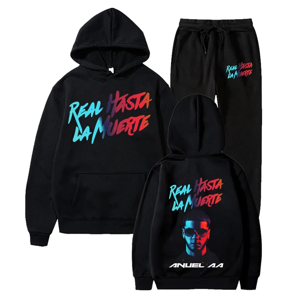

2023 Anuel AA Printed Hoodies Set Sweatshirt Real Hasta La Muerte Casual Tracksuit Costume Men Women Clothing Anime New Hoodie