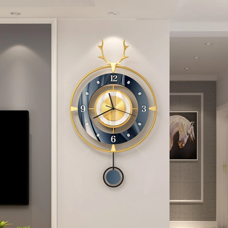 

Metal Wall Clock Wrought Iron Watch Pendulum For Home Interiors Living Room Decoration Industrial Horloge Free Shipping