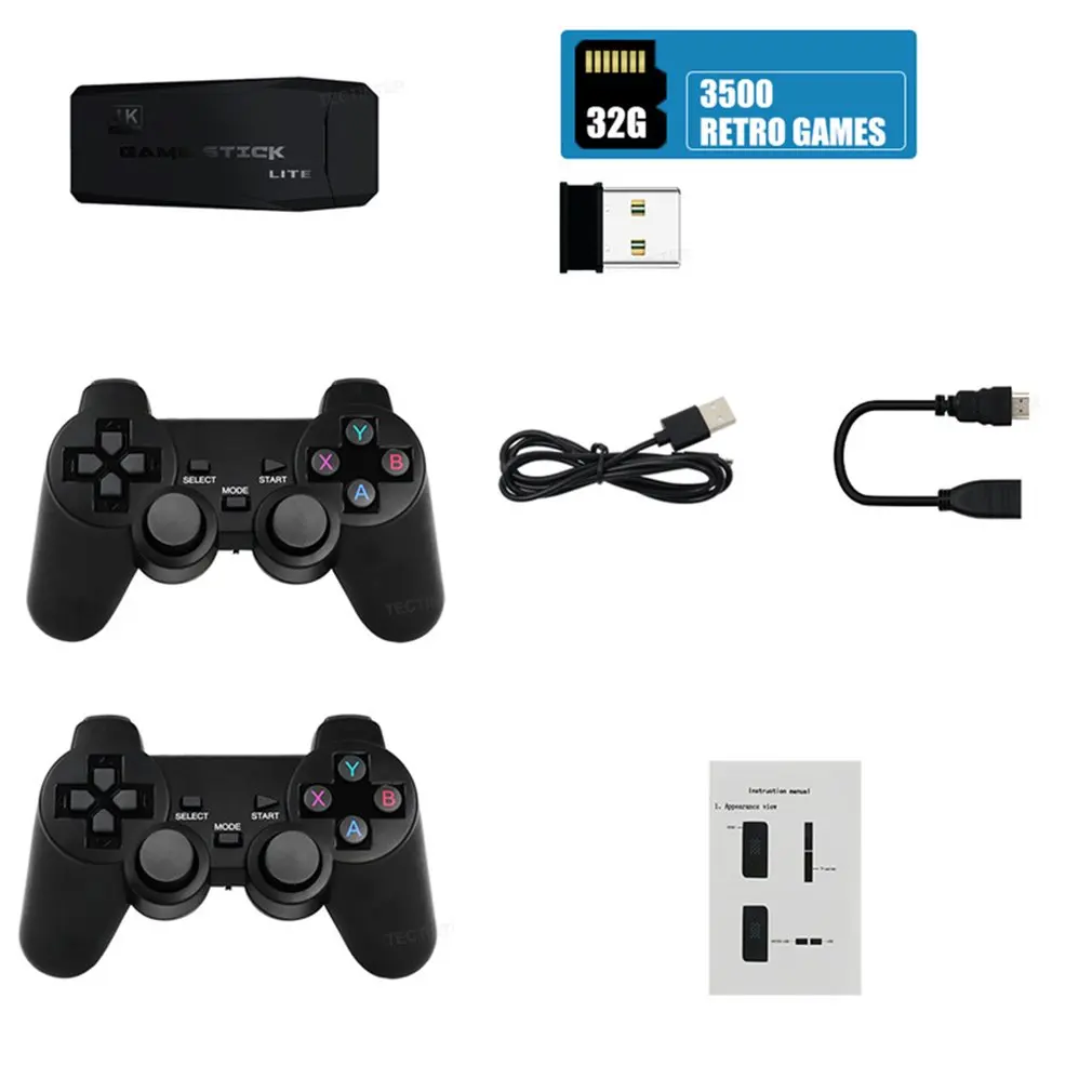 

Console Retro Wireless Double Controller 4K HD Video Game Console 2.4G For PS1/FC/GBA 10000 Games Mini Stick 64GB