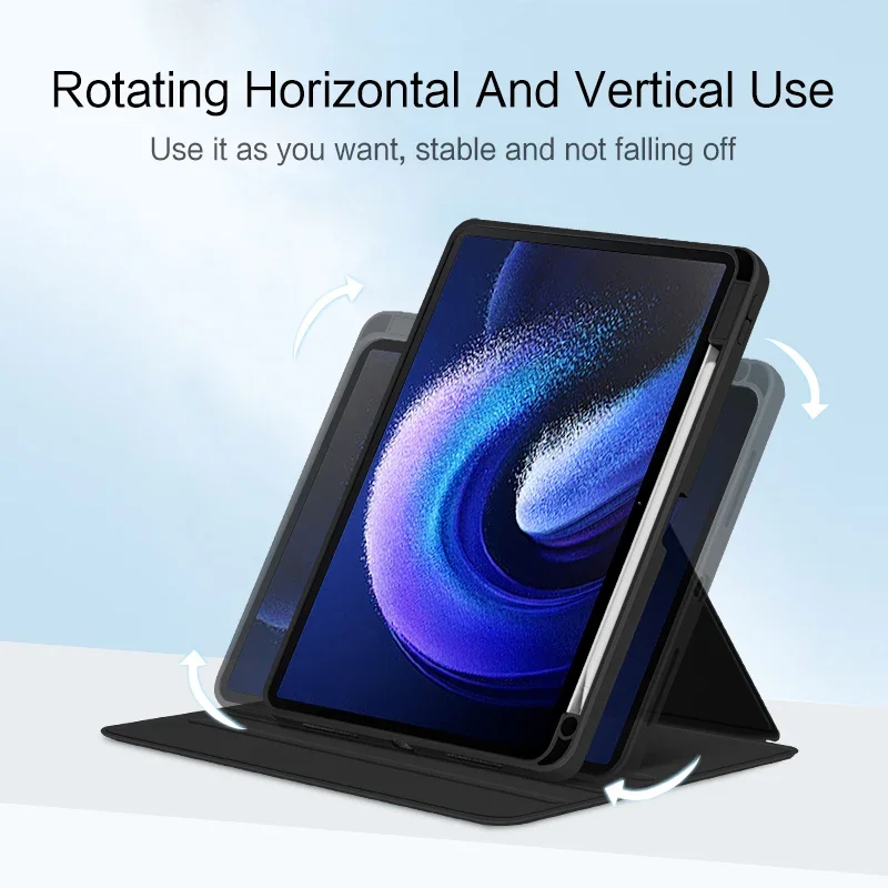 Фото Вращающийся на 360 градусов чехол для смарт-планшета для Xiaomi Pad 6 MiPad 6 Pro 2023 11 дюймов с подставкой для карандашей, чехол-подставка №4