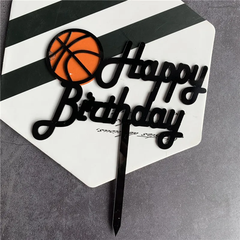 

Basketball Boy Happy Birthday Acrylic Cake Topper Decoration Card Insert Cake Party Birthday Cake Decoration Baby Shower