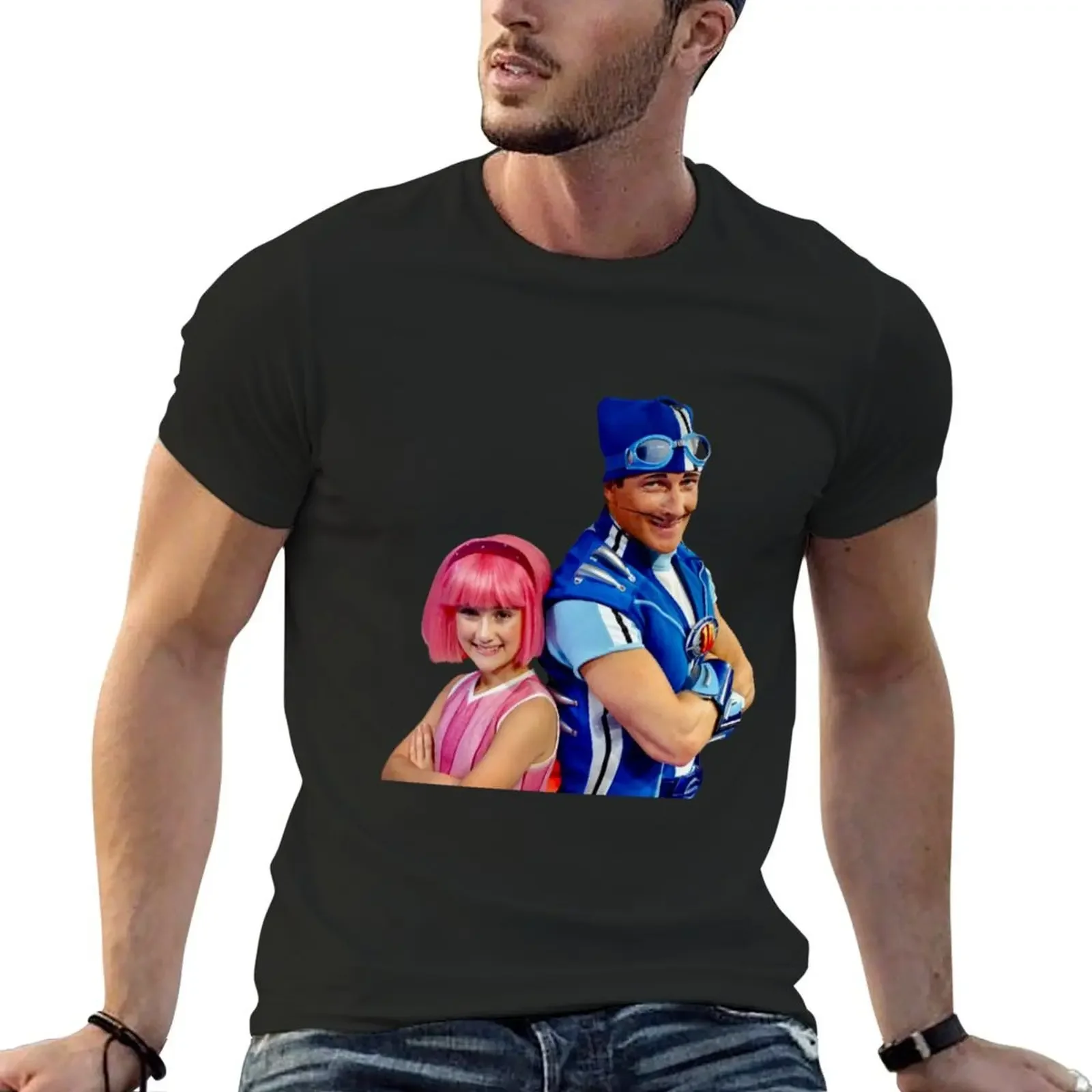 LazyTown: Stephanie &amp Sportacus Duo Design футболка рубашки с рисунком аниме мужские футболки