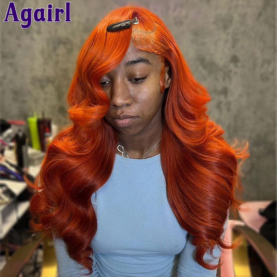 

180% Wear And Go Glueless Human Hair Body Wave Wig Ombre Ginger Brown 13x4 13x6 HD Lace Frontal Wigs Ready To Wear 6X4 Lace Wigs