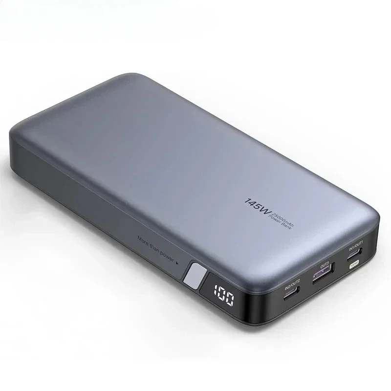 65 Вт Быстрая перезарядка 145 Power Bank 25000 мАчUSB C 3-портовый аккумулятор PD3.0 Портативное
