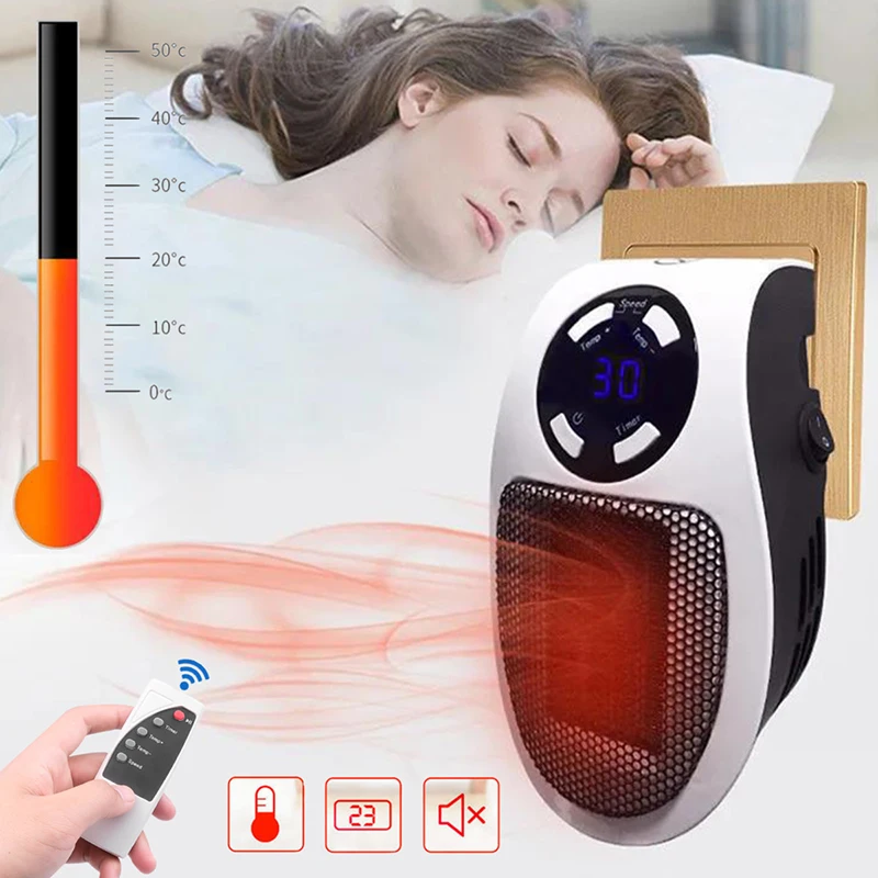 

500W Electric Heater Plug In Wall Room Heating Portable Heater Space Heater Heater For Room Mini Heater Winter Home Heater