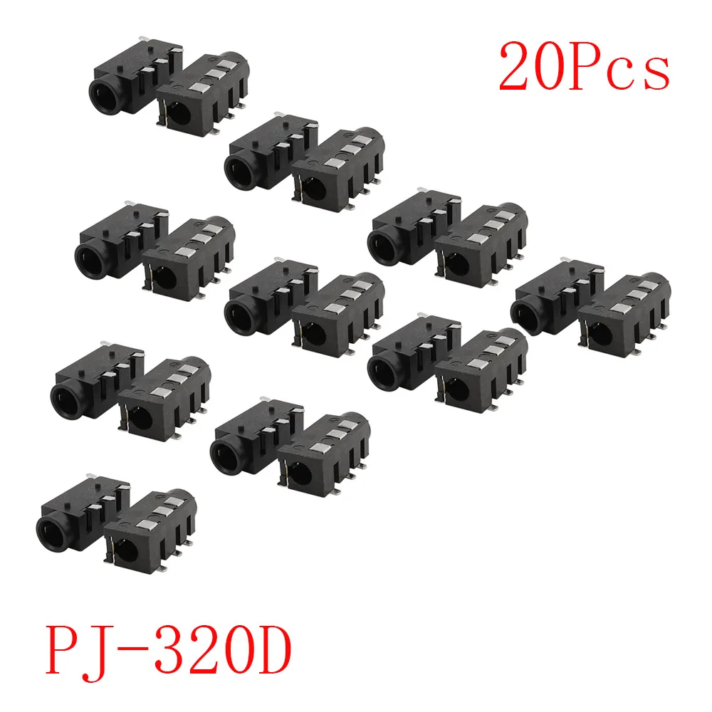 20 шт. PJ-320D 3 5 мм 4-контактный гнездовой разъем адаптера аудиоразъем SMD PJ320D наушники