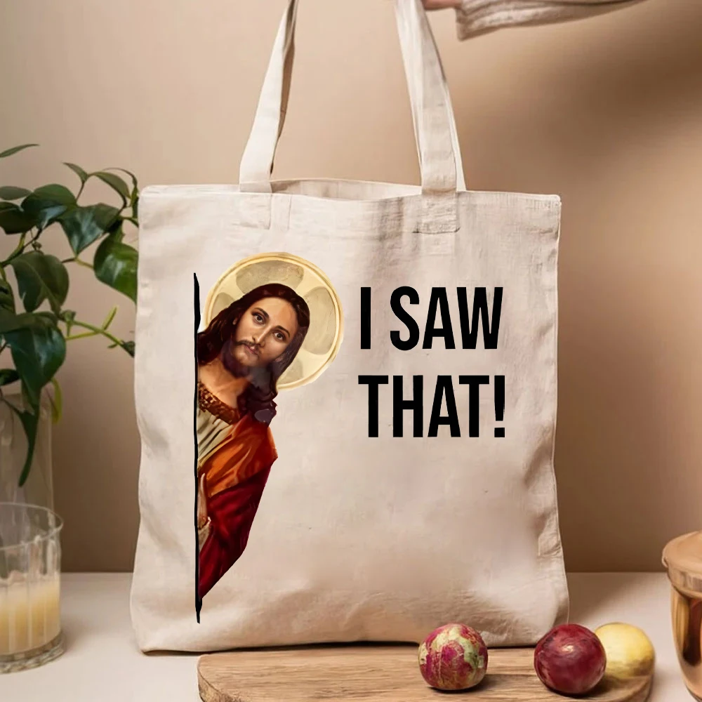 Иисус I Saw That Женские сумки Мем Подарок Забавная женская сумка для женщин Женская