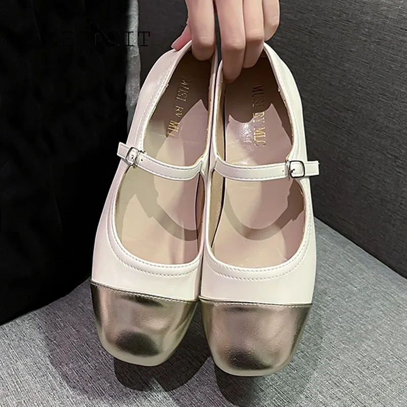 

EOEODOIT Retro Mary Janes Shoes Square Toe Leather Flats Women Spring Autumn Fashion Elegance Shoes Low Heel