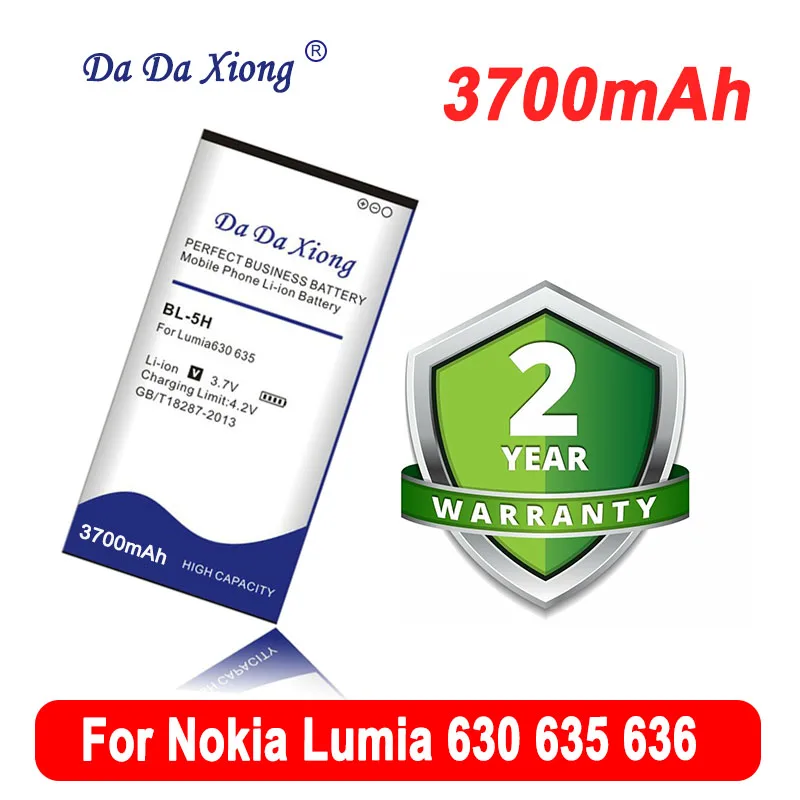 DaDaXiong большой емкости 3700 мАч BL-5H BL5H Li-Ion для Nokia Lumia 630 635 636 RM-977 телефон батарея