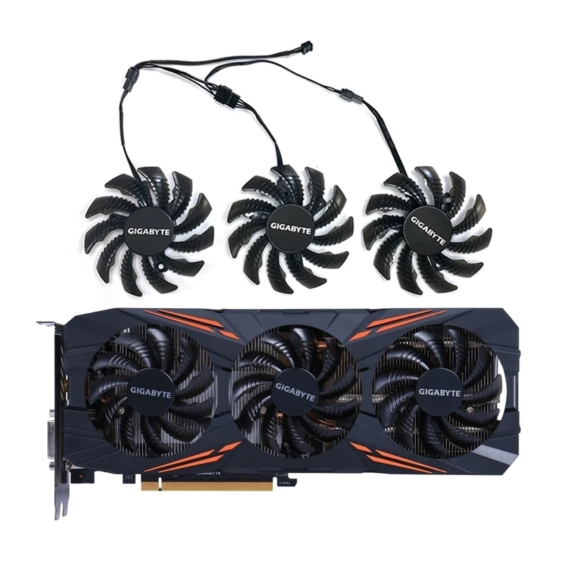 

78MM 4PIN T128010SU PLD08010S12HH GTX 1070 GPU Fan For Gigabyte AORUS GTX 1060 1070 1080 G1 GTX 1070Ti 1080Ti 960 980Ti