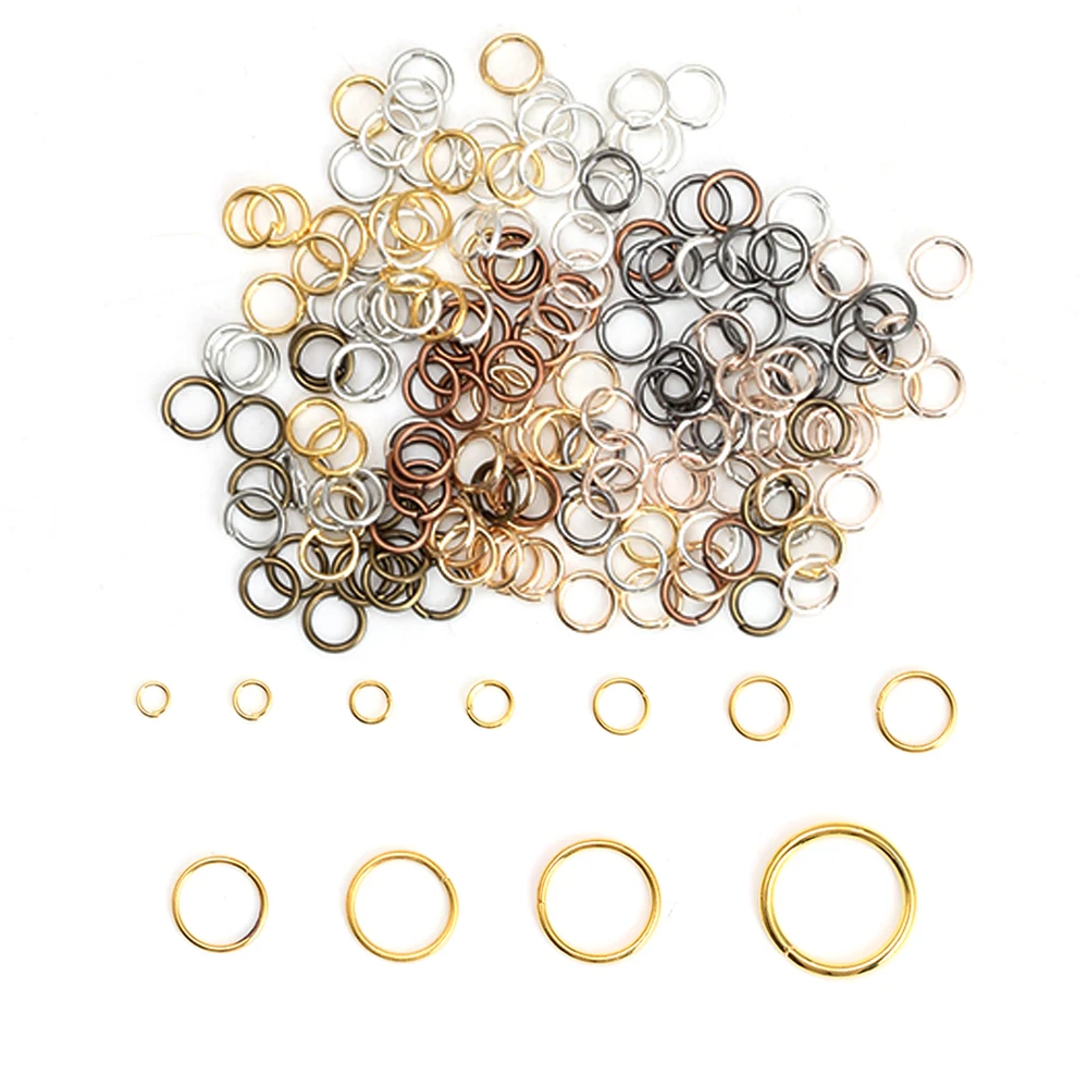50-200pcs/Lots Jump Rings 3-20mm Metal DIY Jewelry Findings Split Ring for jewelry making Wholesale Supplies