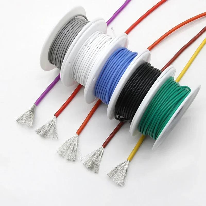 Гибкий силиконовый провод в рулоне 30/28/26/24/22/20/18/16AWG резиновый изолированный