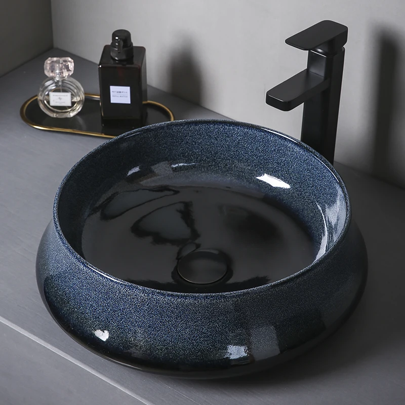 

Bathroom Wash Basin Sink Washing Hand Lavamanos Shampoo for Toilet Round Household Ceramic Sinks